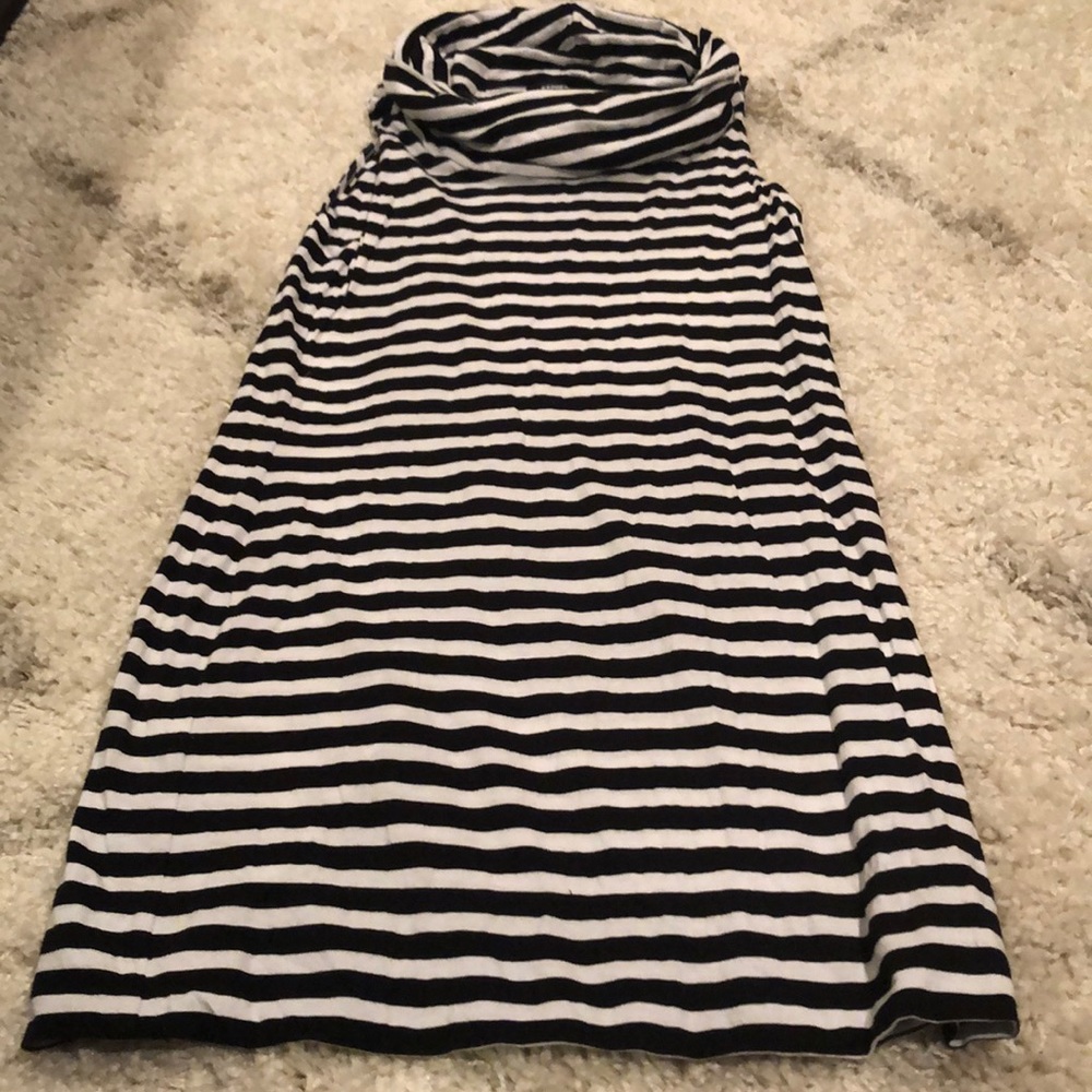 Express black and white cowl neck dress